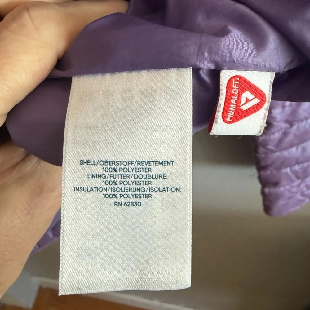 Lands’ End Purple Packable Puffer Jacket with Hood – Women’s XL (14–16)